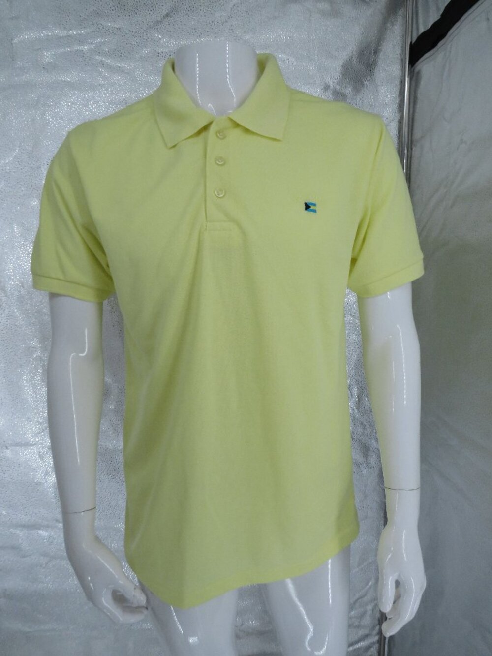 Bahamas Polo Shirt Yellow Cotton Size Large Mens Short Sleeve Embroidered Flag